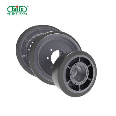 Harga yang bagus Roda polyurethane tahan lama untuk paver aspal termasuk roda penggerak dan roda panduan on line